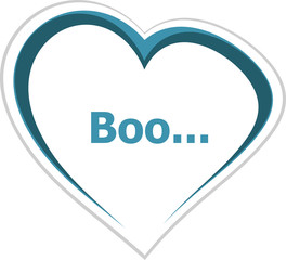 Text Boo. Social concept . Love heart icon button for web services and apps