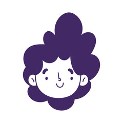 young boy face cartoon isolated icon on white background