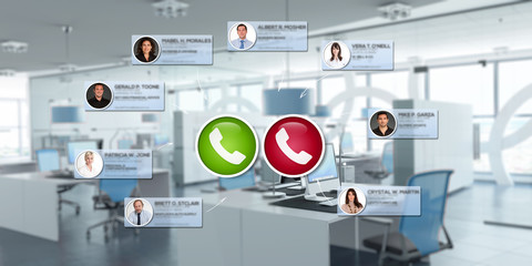 Virtual meeting in modern premises