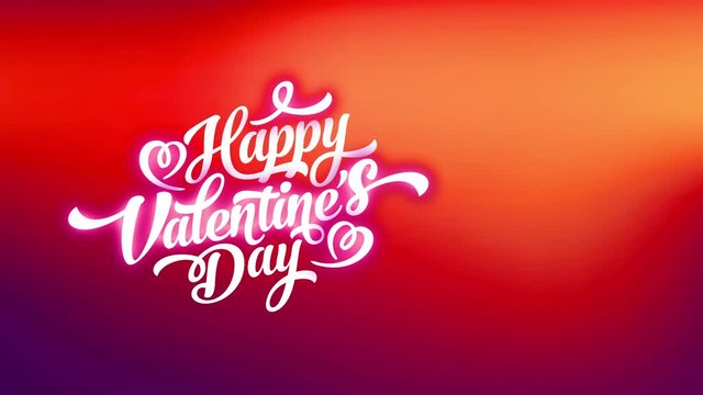 curly font typography with happy valentines day written in white over background with different illumination and color