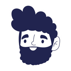 young man face character cartoon isolated icon on white background