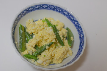 Japanese food, boiled egg and kidney beans, 日本食, 卵とインゲンの煮物