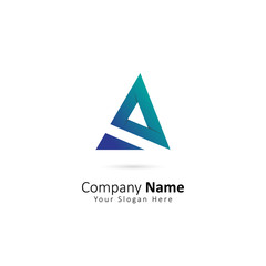 Initial Letter A Logo Triangle Concept. Design Vector Illustration Letter A Logo For Company
