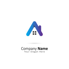 Abstract Initial Letter A Logo For Real Estate Company. Logo For Buildings  Company.