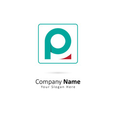 Abstract Initial Letter A Or P Logo with Square Element. Design vector illustration Template