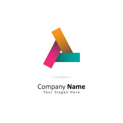 Abstract Initial Letter A Logo with Triangle Concept. Design Vector Illustration Letter A Logo For Company