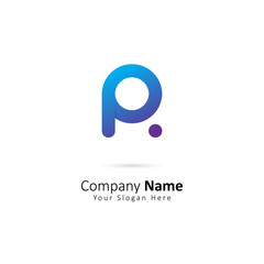 Abstract Initial Letter A Or P Logo with Dot Element. Design vector illustration Template
