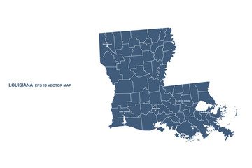Fototapeta premium louisiana map. U.S. states louisiana vector map. united states of america map. 