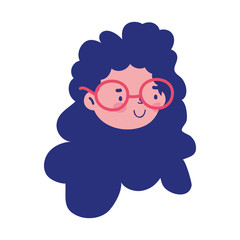 girl face character isolated icon on white background