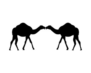 camels animals silhouettes isolated icons