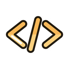 Obraz premium coding language development internet web technology interface line and fill style icon