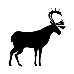 reindeer animal silhouette isolated icon