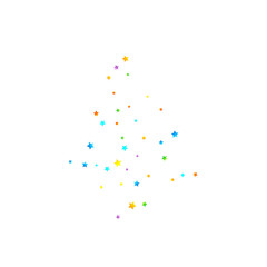 Rainbow Festive Confetti. Carnival Star Falling.