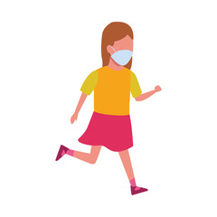 young girl using face mask for covid19