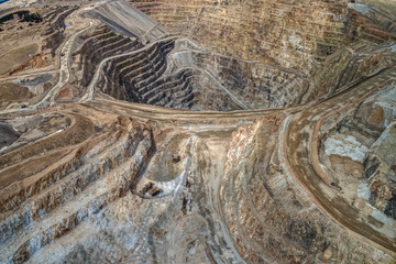 Aerial View of a Large Gold Mine in the Colorado Rockies