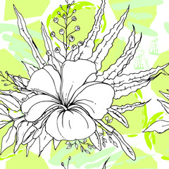 Tropical, animal motif. Black white