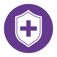 medical shield protection emergency cross symbol isolated icon