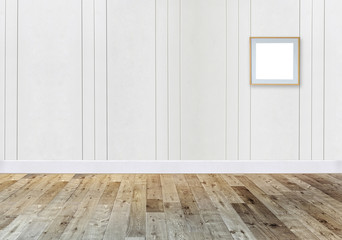 bright empty interior design, stone wall. 3D illustration