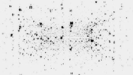 artificial intelligence concept of social network with a stream of unrecognizable people portraits connecting each other in white space background, 3d rendering 4K footage in negative