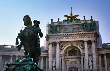 Fototapeta na wymiar Vienna, Austria - May 18, 2019 - The Hofburg Palace is a complex of palaces from the Habsburg dynasty located in Vienna, Austria.