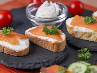 sandwiches with salmon