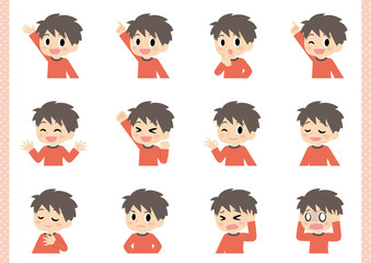 男子のいろいろな表情セット