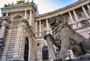 Fototapeta premium Vienna, Austria - May 18, 2019 - The Hofburg Palace is a complex of palaces from the Habsburg dynasty located in Vienna, Austria.