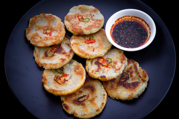 Potato pancake which is called gamjajeon in Korea