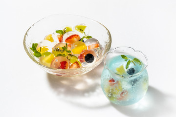 アジア風ゼリーボール　Beautiful cold jelly fruit balls