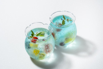 アジア風ゼリーボール　Beautiful cold jelly fruit balls