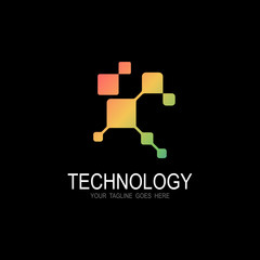 Technology logo , Pixel square or box icons