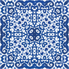 Ethnic ceramic tile in portuguese azulejo.