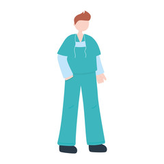 male nurse staff with medical mask isolated design