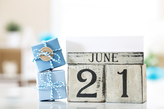 June 21 Fathers day theme with small gift boxes