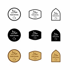 Halal Drink Icon : Suitable for Islamic Theme,  Food and Drink Theme, Infographics and Other Graphic Related Assets.	