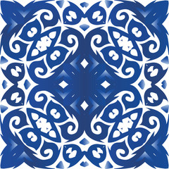 Ethnic ceramic tile in portuguese azulejo.
