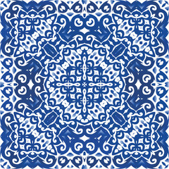 Ethnic ceramic tile in portuguese azulejo.