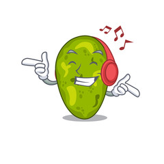 Cyanobacteria Cartoon in design concept listening music
