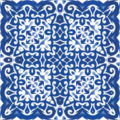 Ornamental azulejo portugal tiles decor.