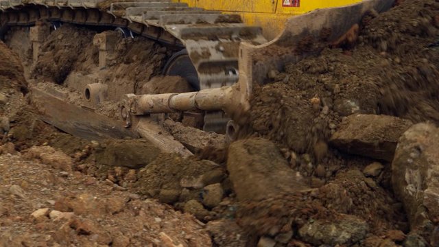 CU TS Bulldozer leveling earth