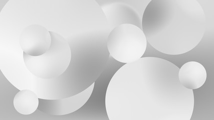 Abstract white balls geometric gradient background.For graphic design. 3d render illustration.