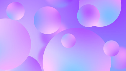 Abstract purple balls geometric gradient color background.For graphic design. 3d render illustration.