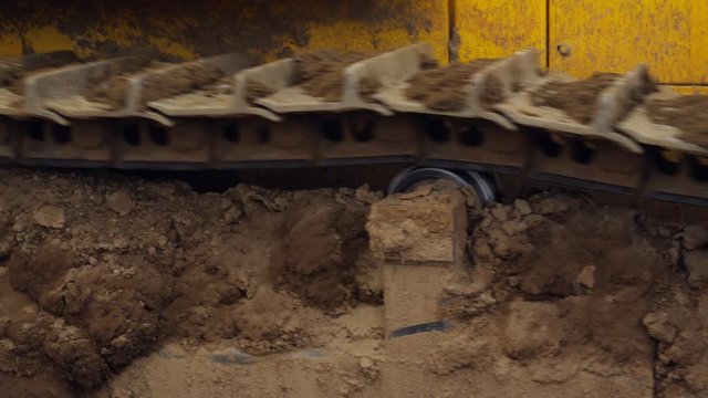 CU TS Bulldozer tracks in motion