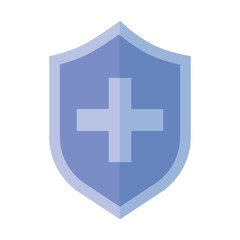 Fototapeta premium medical shield protection emergency cross symbol isolated icon