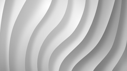 White gray gradient geometric abstract background. Elegant curved lines and shape with color graphic design. 3d Rendering.