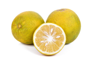 Fresh orange fruit isolated on white background