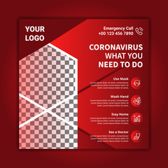Coronavirus prevention social media post template