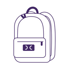 school backpack equipment isolated icon on white background
