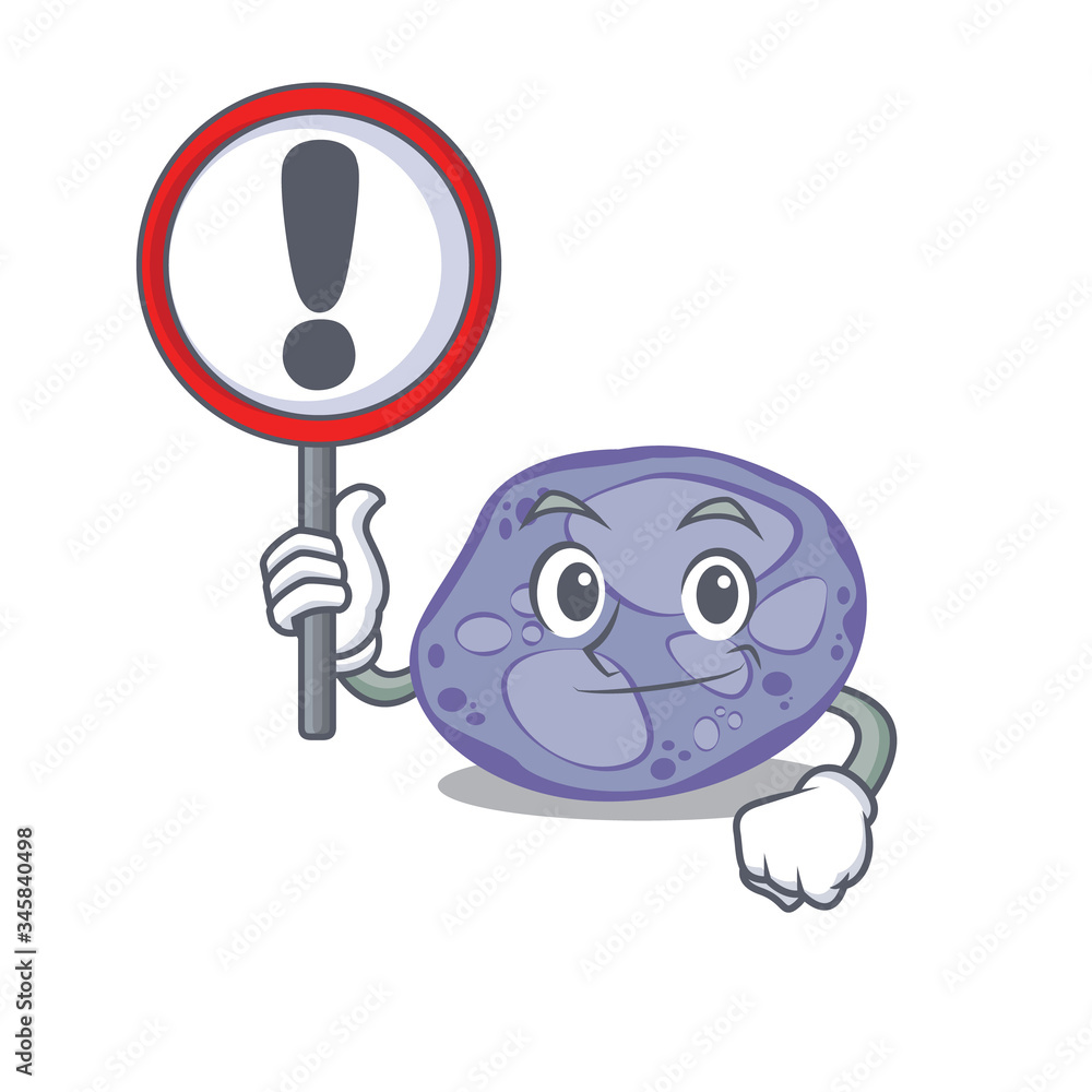 Poster An icon of blue planctomycetes cartoon design style with a sign board