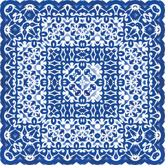 Ethnic ceramic tile in portuguese azulejo.